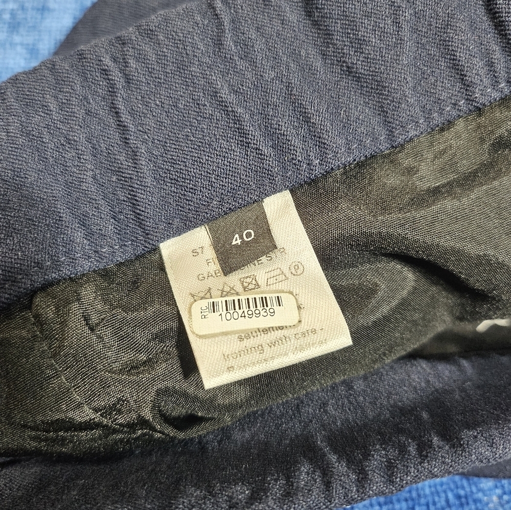 JOSEPH Navy Blue Capri Trousers Pants Side Leg Buttons 40 (US 12) - Picture 3 of 9